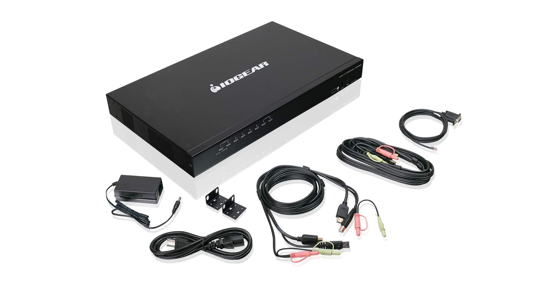 IOGEAR 8-Port USB HDMI KVM Switch - OSD - Cascade - w/USB KVM Cables Set (TAA) GCS1808H