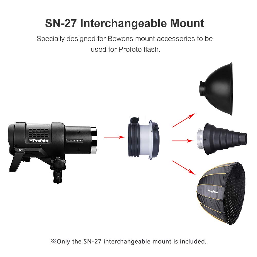 Nicefoto Sn 27 Profoto To Bowens Mounts Speedring Adapter Converter For Profoto B10 A1 Studio Flash
