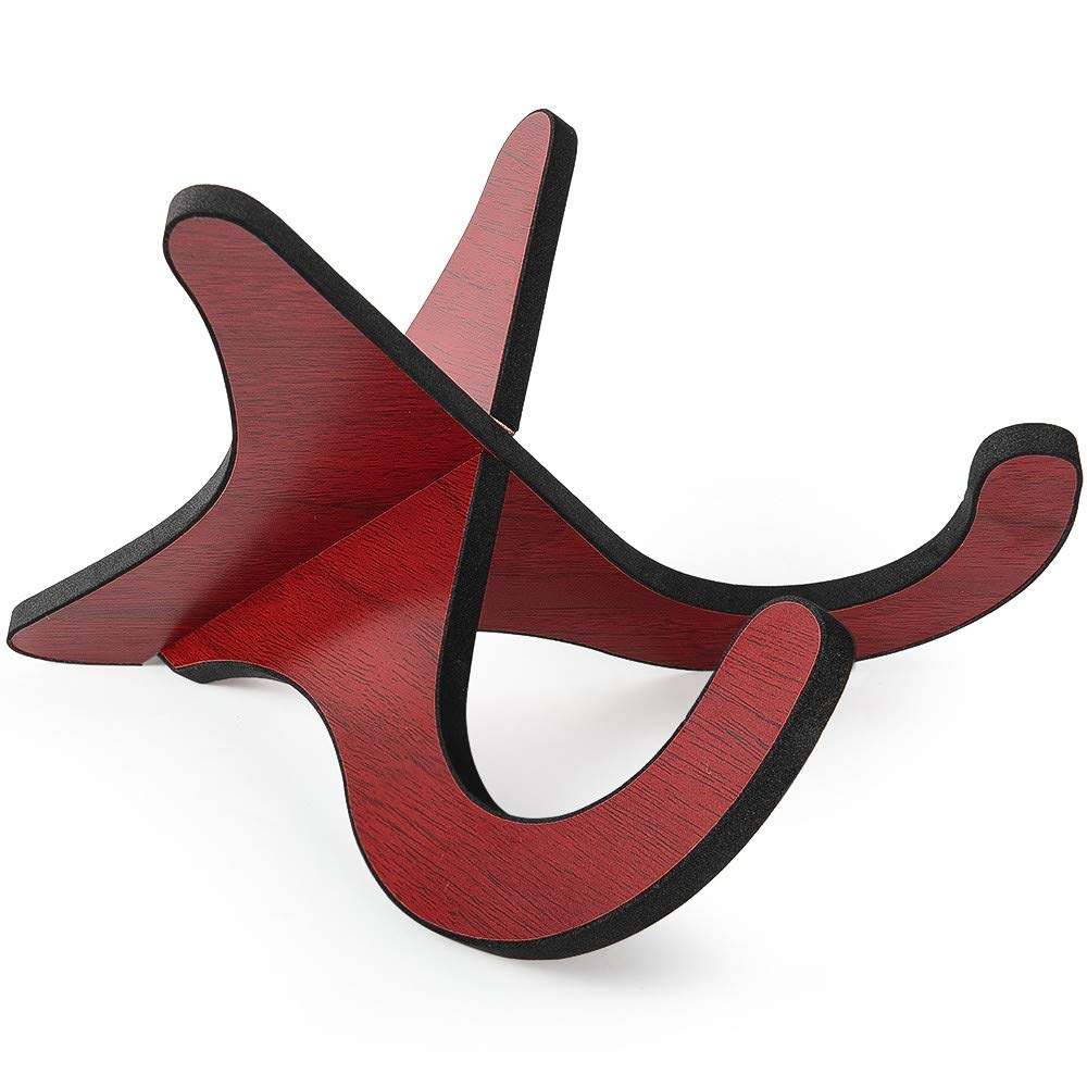 Lalaoks Wooden Ukulele Stand Violin Mandolin Folding Portable Stand (Rosewood)