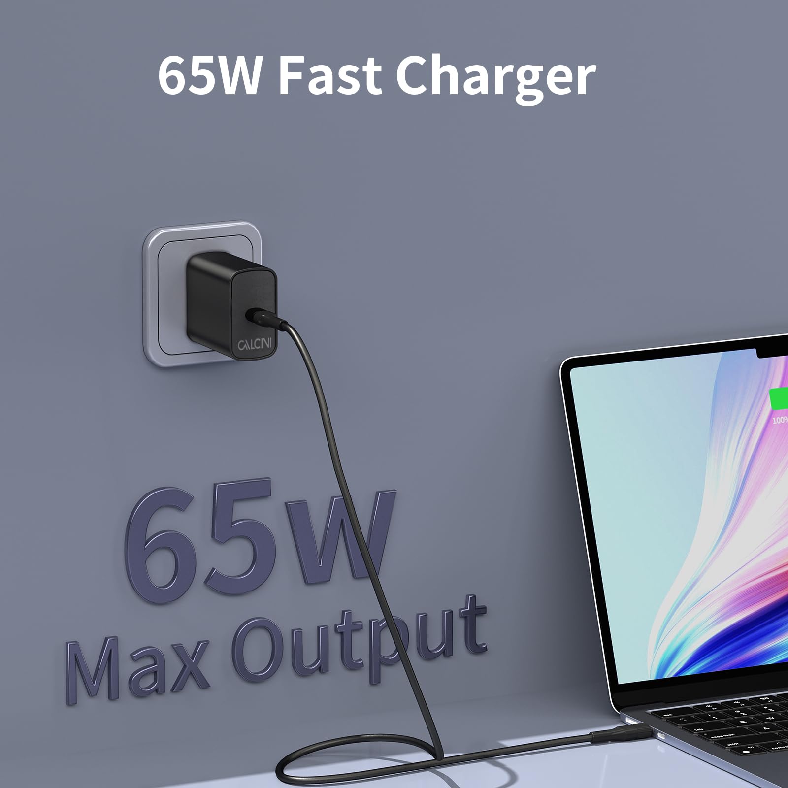 Usb C Charger Block Calcini 3 Pack Gan 65W Pd Compact Fast Type C Wall Charger For Laptop Charger Power Adapter Macbook Pro/Air,