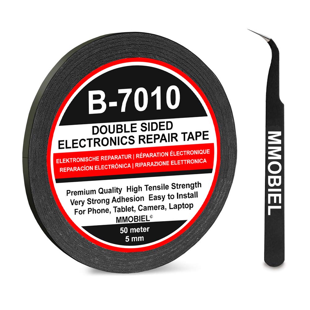 Mmobiel 5 Mm Double Sided Layer Strong Adhesive Tape 50 M Long Roll (Black) For Smartphone Tablet Repair