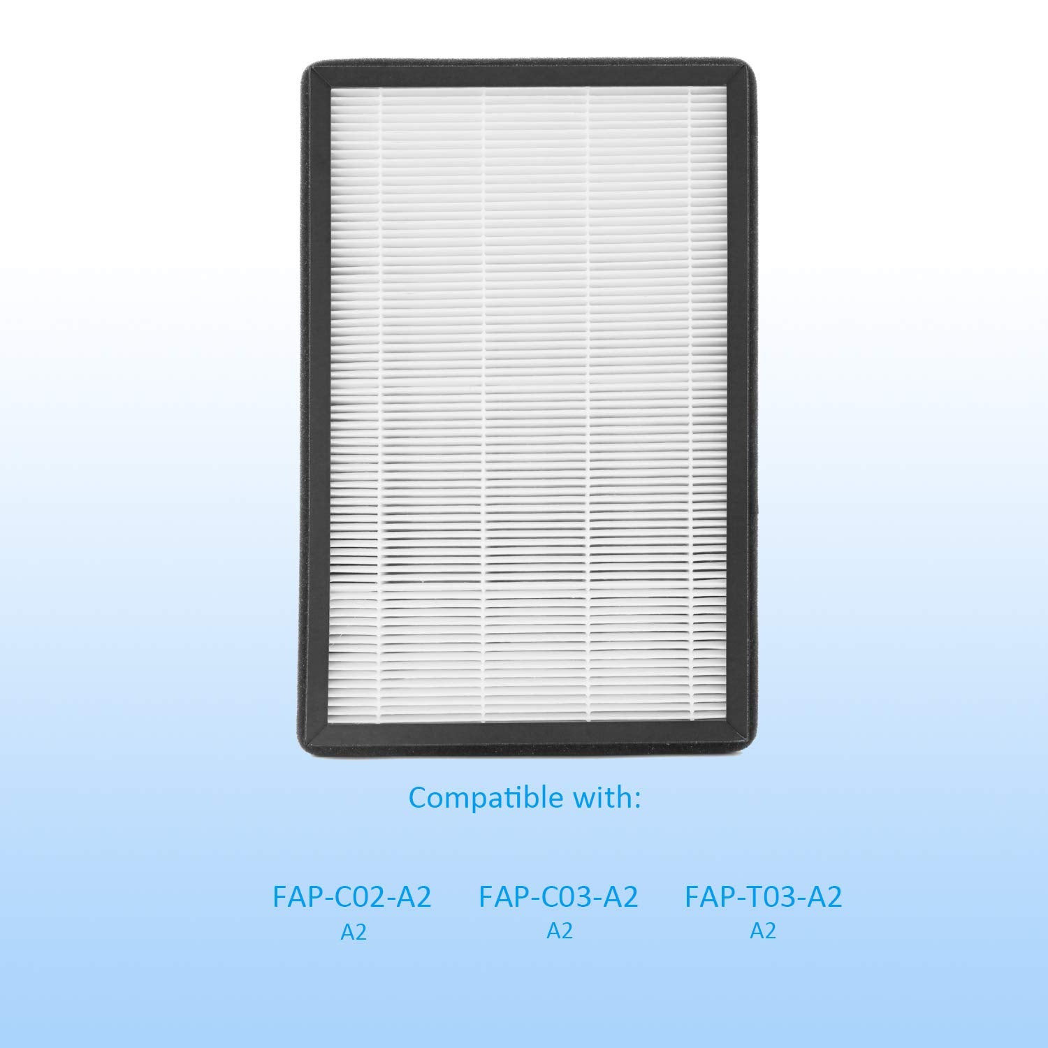 A2 Size H13 True Hepa Replacement Filter, Compatible With Filtrete Room Air Purifier Devices Fap C02 A2, Fap C03 A2, Fap T03 A2,