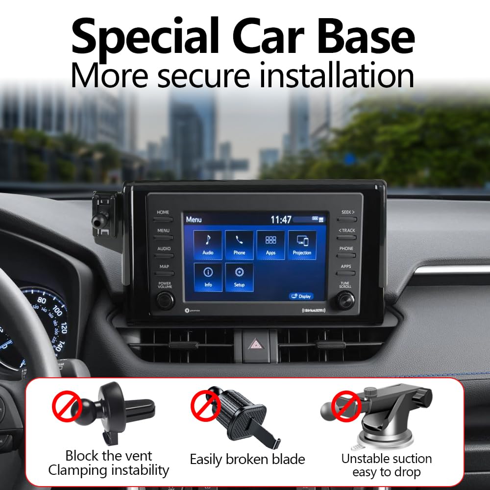 Lunqin Car Cell Phone Holder For 2019-2025 Toyota Rav4 Lx Xle Rav 4 Phone Mount Hybrid Le Se Prime Woodland Auto Accessories Nav