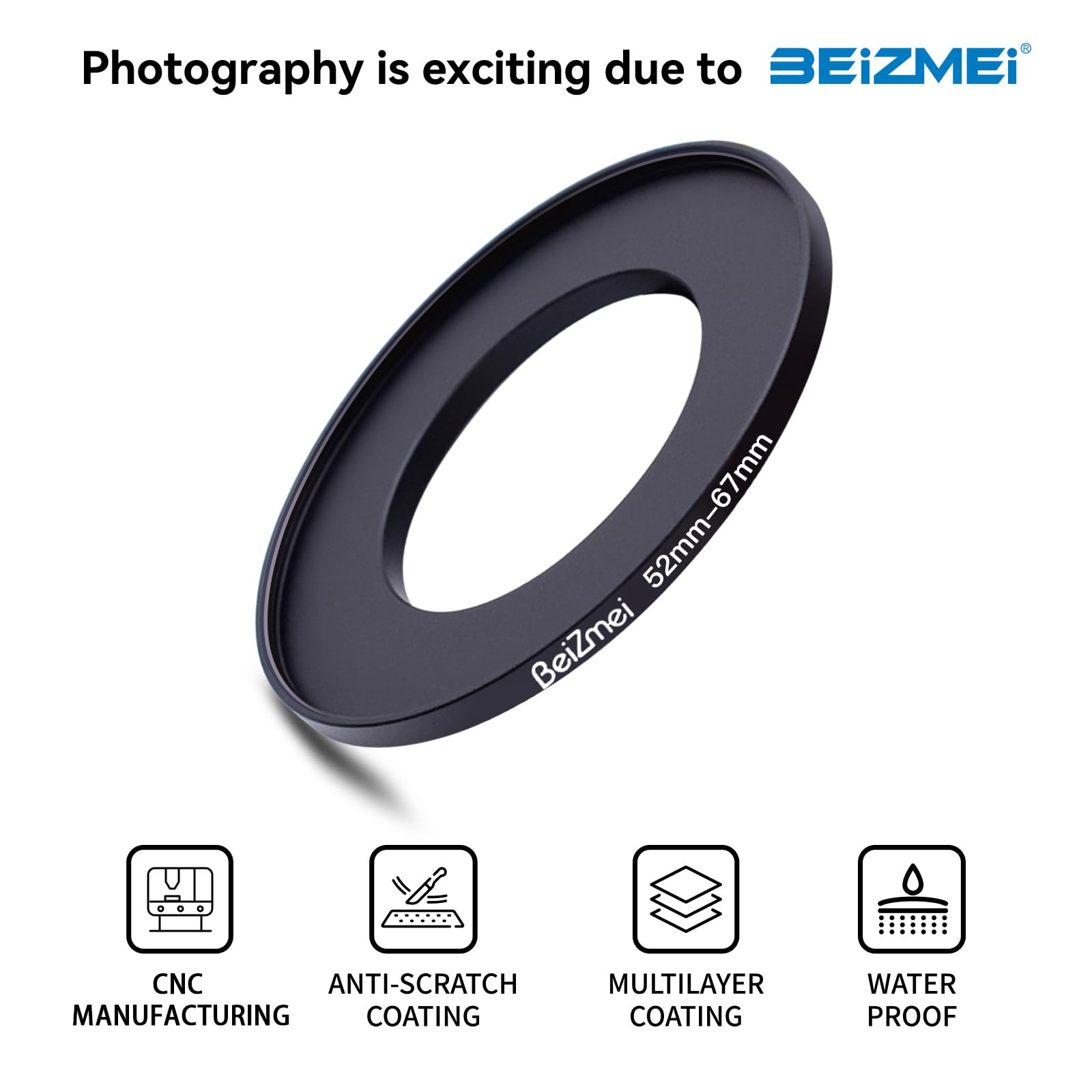 52Mm To 67Mm Camera Filters Ring,Filters Ring Compatiable All Brands 52Mm Lens To 67Mm Uv Nd Cpl Camera Filter Accessory.Made Of