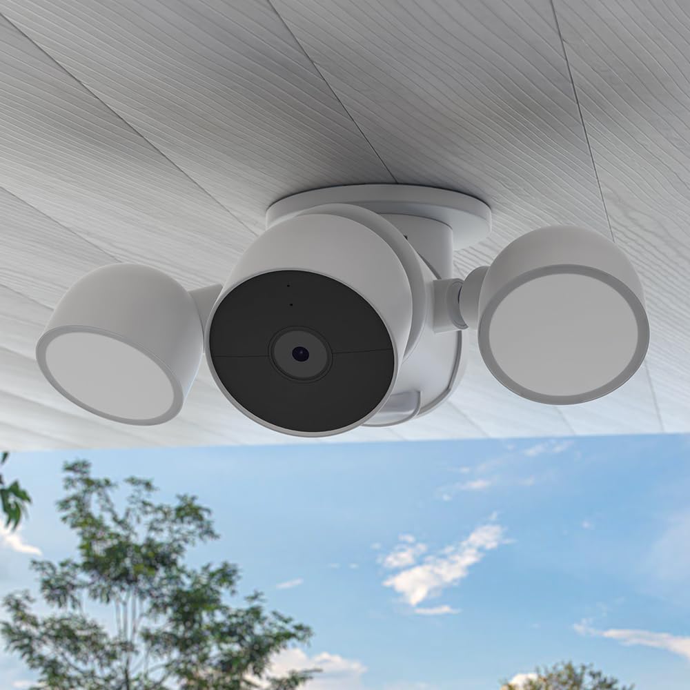 Holicfun 90 Degree Ceiling/Eave Mount Adapter For Google Nest Cam With Floodlight   Outdoor Camera