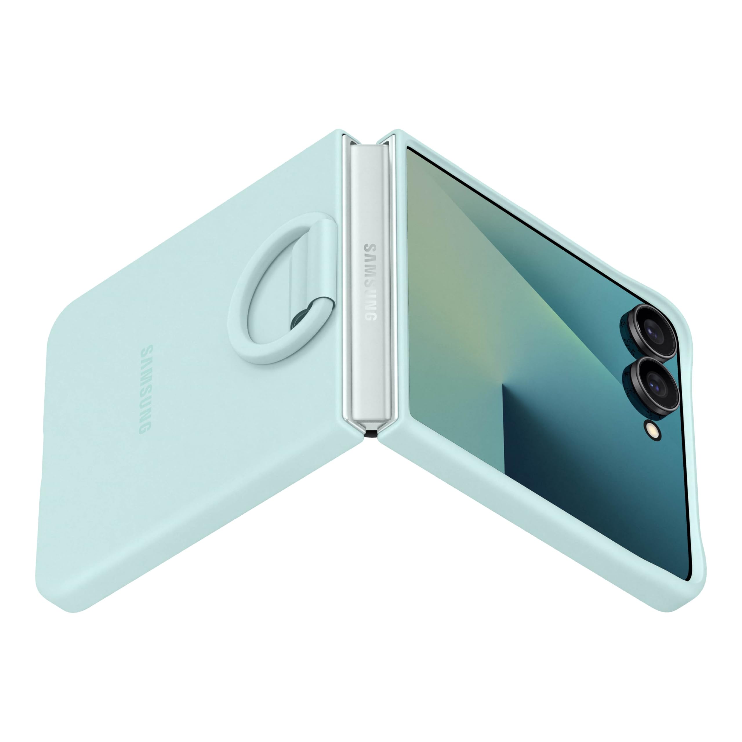 Samsung Galaxy Z Flip7 Official Ring Phone Case Silicone, Easy To Carry, Soft, Sleek, Us Version, Mint