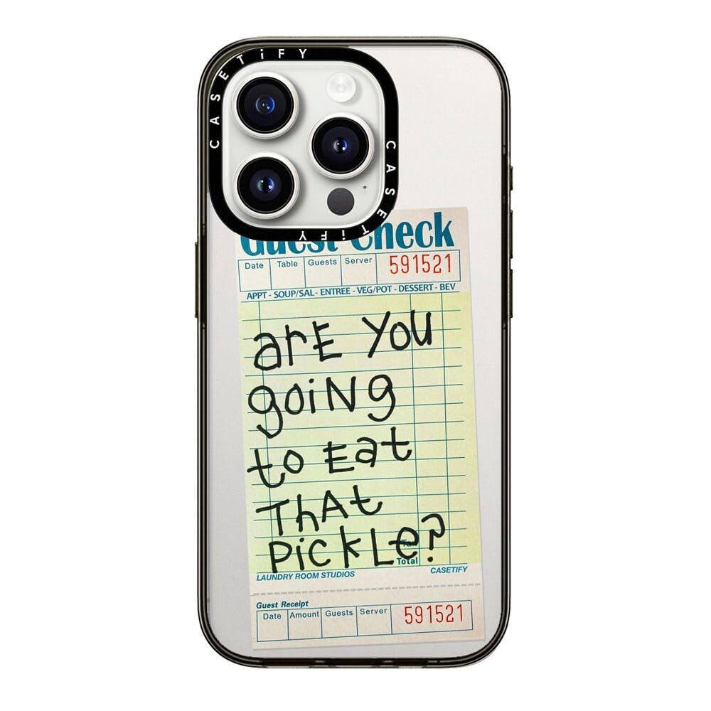 Casetify Compact Iphone 15 Pro Case [2X Military Grade Drop Tested / 4Ft Drop Protection]   The Pickle Case   Clear Black