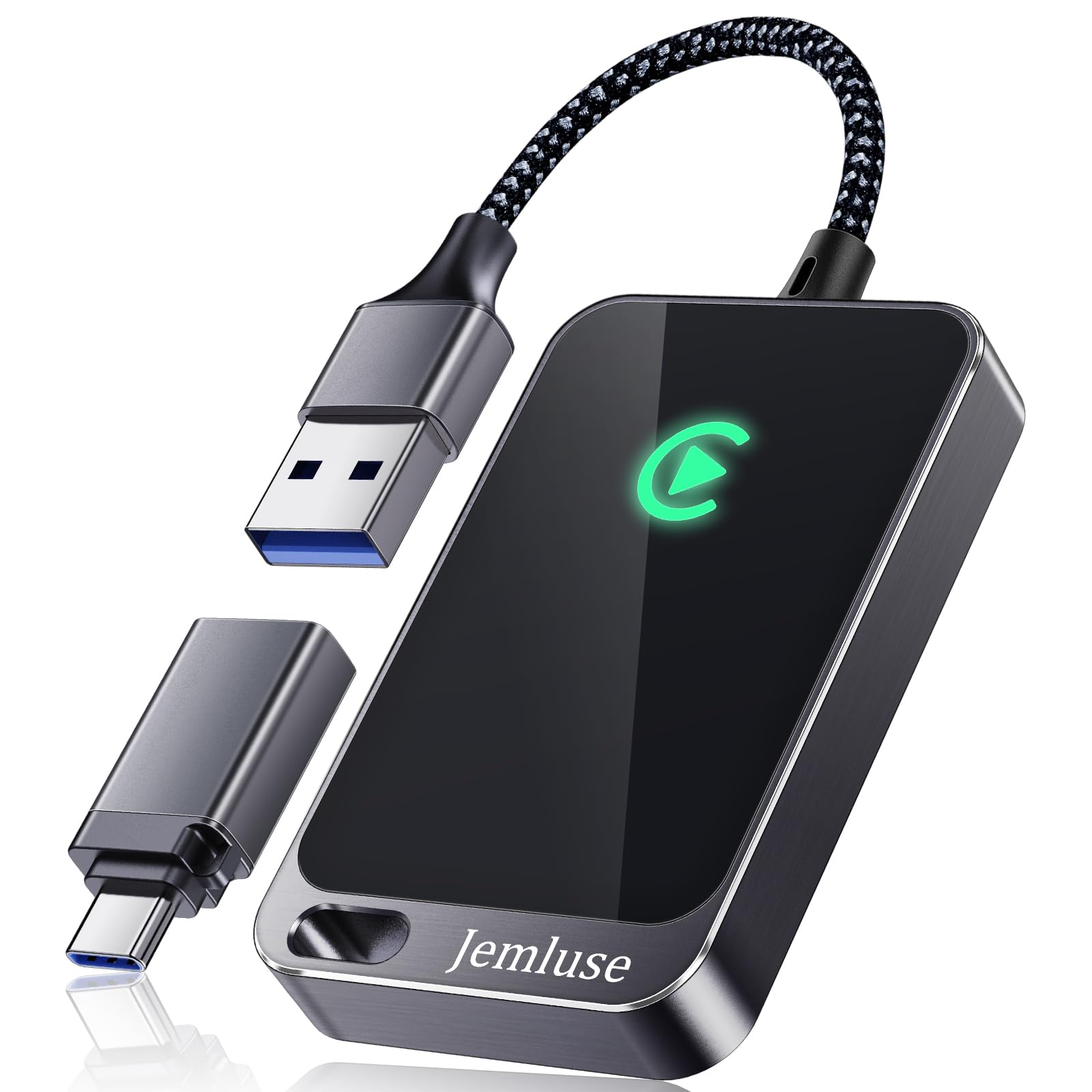 Jemluse Wireless CarPlay Adapter for Apple iPhone (2024 Upgraded) - Multi-User Seamless Connection for Convert Wired to Wireless
