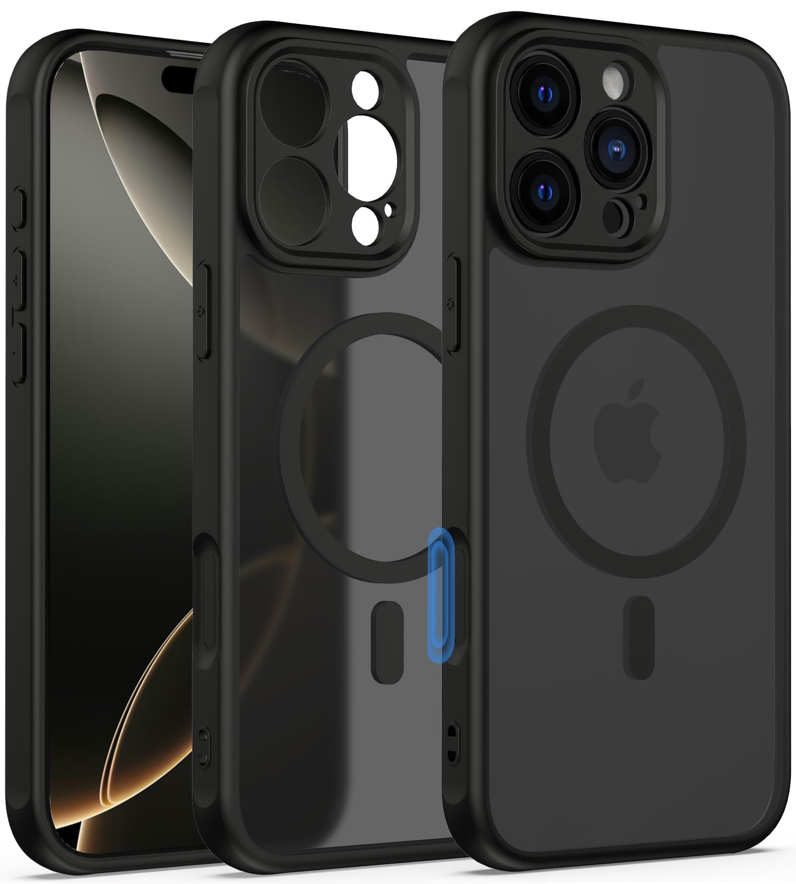 Aliruke for iPhone 16 Pro Max Case, Compatible with MagSafe, Full Camera Protection, Camera Control Cover, Translucent Matte Sho
