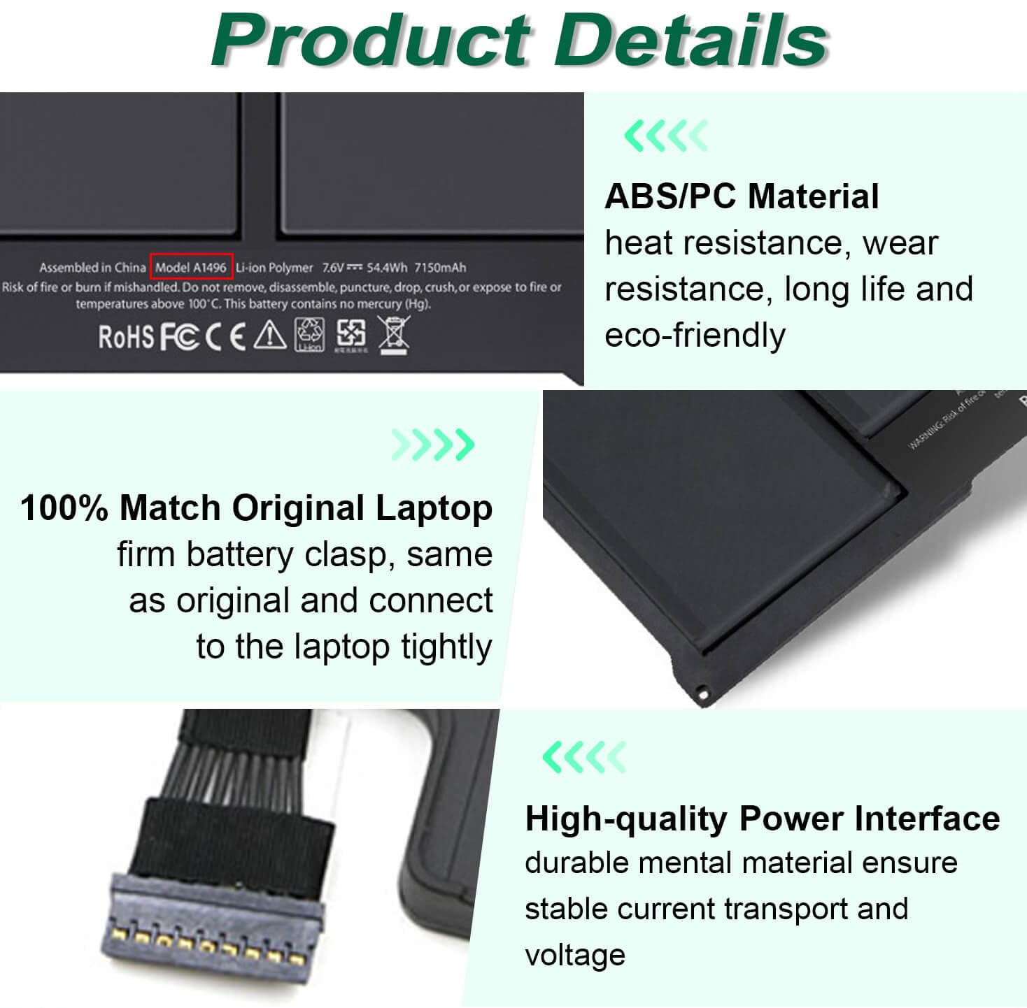 A1405 A1466 Laptop Battery For Macbook Air 13 Inch A1466(Mid 2012, Mid 2013, Early 2014, Early 2015, 2017) A1369(Late 2010, Mid