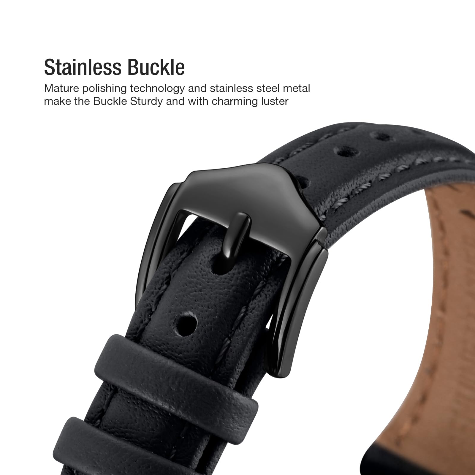 Wfeagl Compatible With Leather Apple Watch Band 41Mm 40Mm 38Mm 42Mm(Series 10) Women, Top Grain Leather Strap Slim & Thin Replac