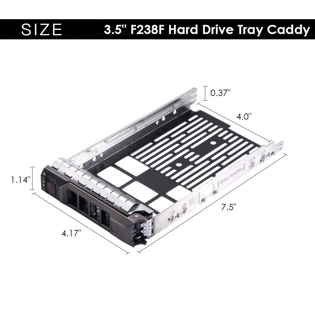 (2Pcs Pack) 3.5 Inch Hard Drive Caddy Tray Compatible For Dell Poweredge Servers 13Th Generation R230, R330, T330, R430, T430, 1