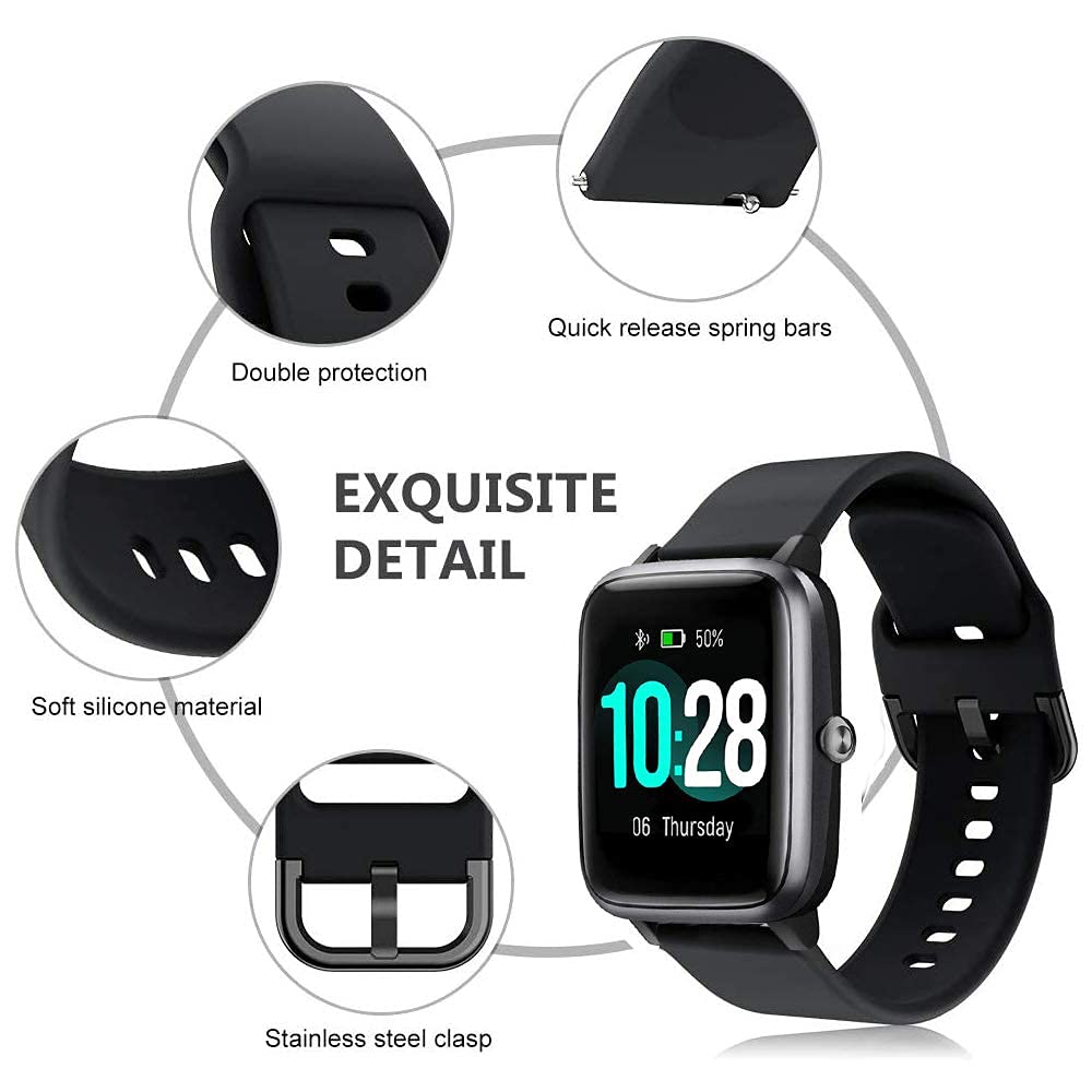 Vicrior Bands Compatible With 19Mm Wide Id205L Veryfitpro Smart Watch, Quick Release Soft Silicone Fadeless Pattern Printed Flor