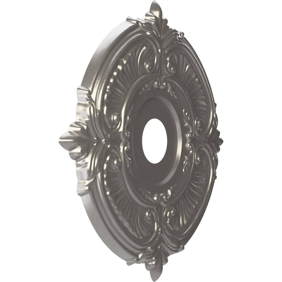Ekena Millwork 19Od X 3 1/2Id X 1P Attica Thermoformed Pvc Ceiling Medallion (Fits Canopies Up To 6 3/4), Aged Dark Steel