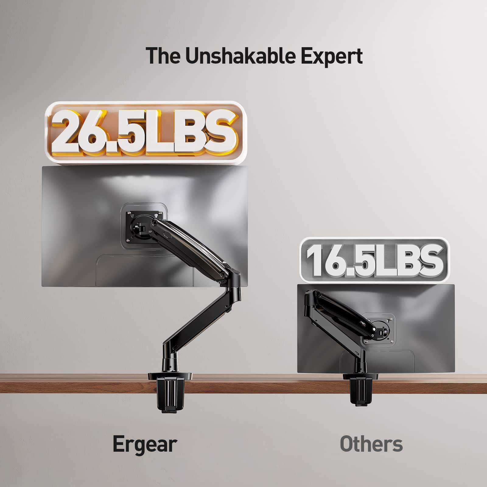Ergear Single Monitor Mount For 13 To 35 Inches Ultrawide Screens, Holds 26.4Lbs, Gas Spring Single Monitor Arm, Single Monitor