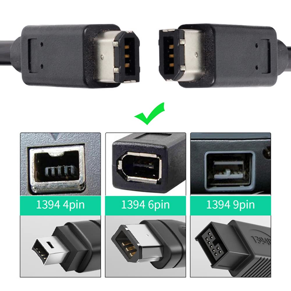 Cy Ieee 1394 Firewire 400 6 Pin To 6 Pin Cable Firewire 400Mbps 6P To 6P Capture Cord 1.8M