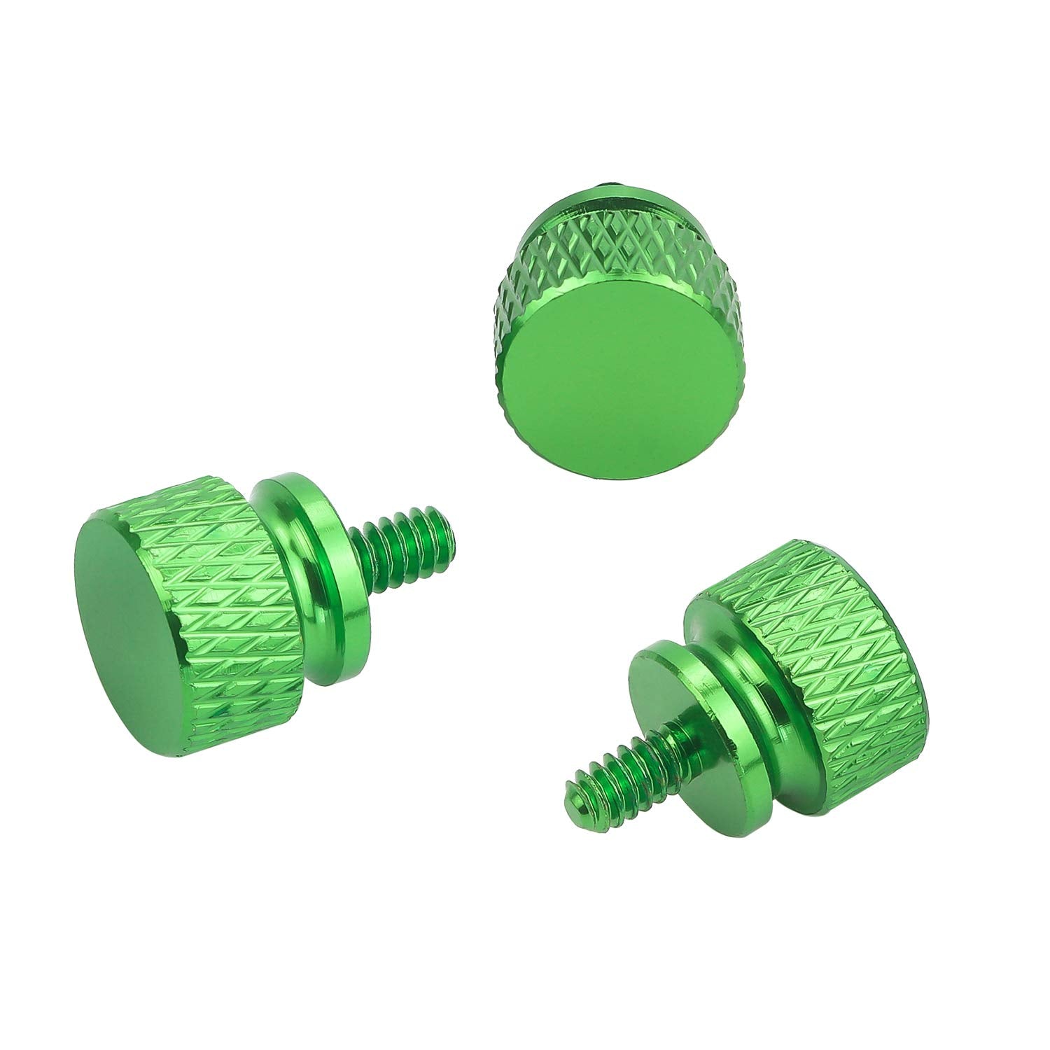 Favordrory 6# 32 Anodized Aluminum Thumbscrews, Computer Case Thumbscrews, Thumb Screws, Green, 10 Pcs