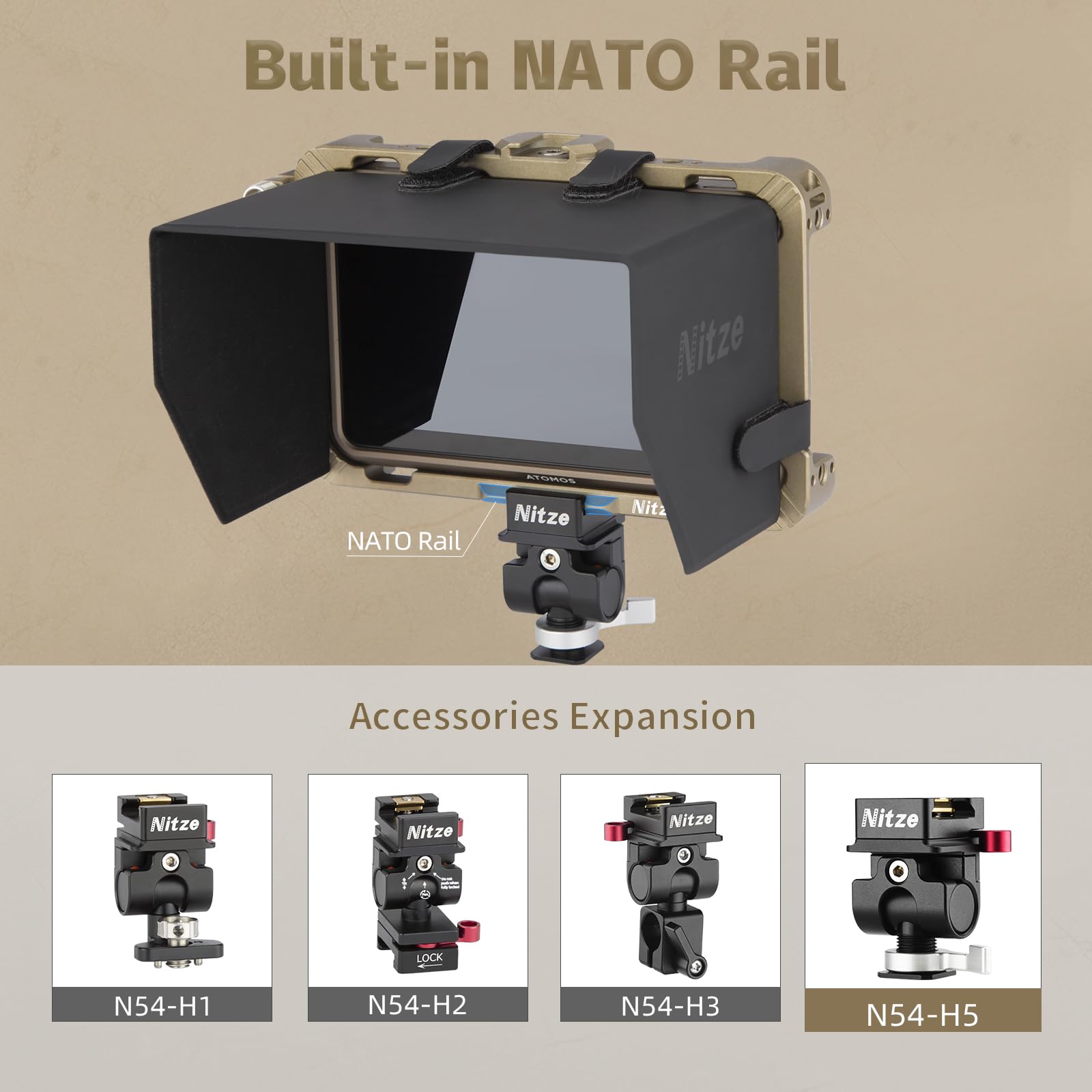 Nitze Cage Kit For Atomos Ninja/Ninja Ultra/Ninja V/Ninja V Plus/Shinobi/Zato Connect Monitor With Hdmi Cable Clamp And Pu Sunho