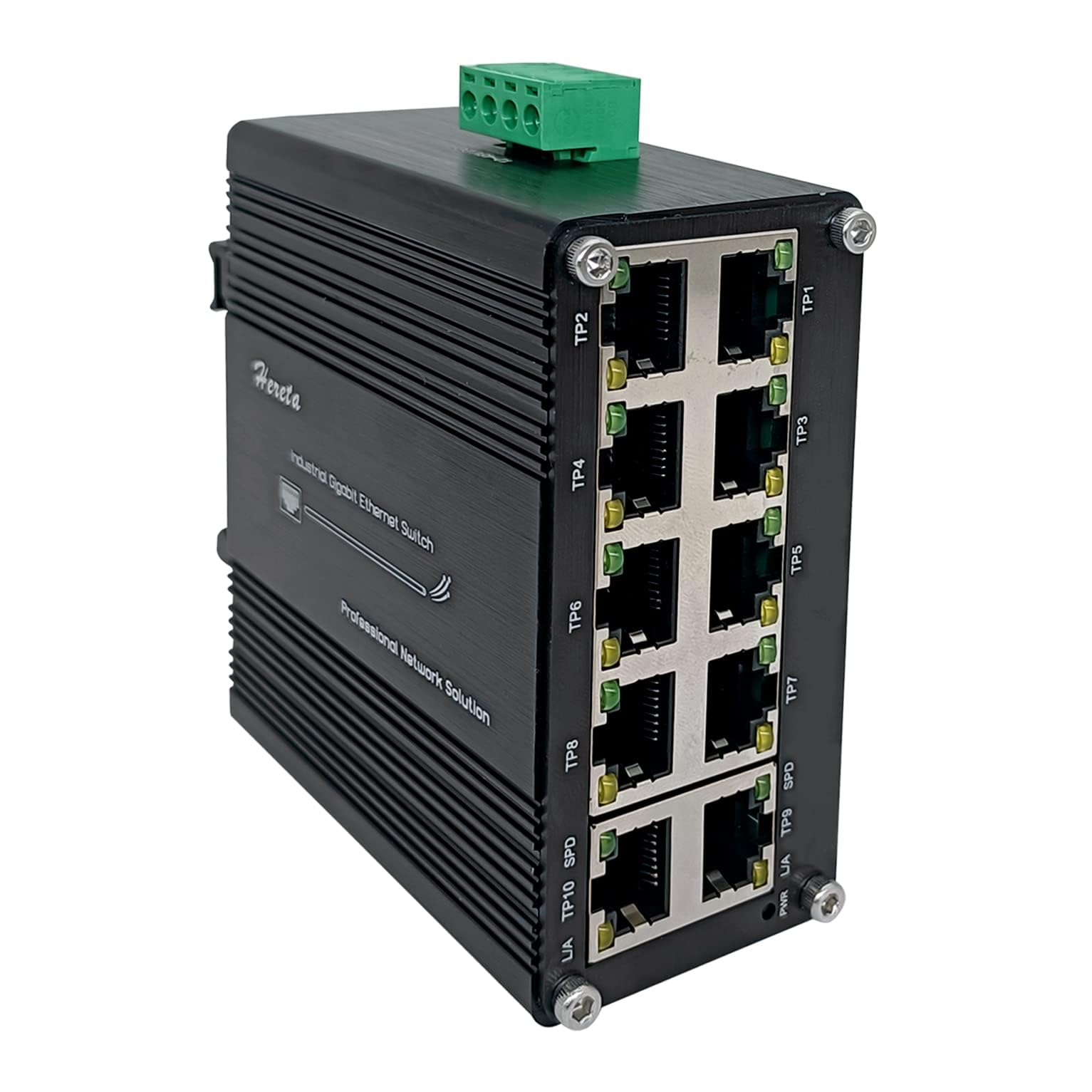 Hardened Industrial Gigabit Compact Ethernet Switch 10 Port 10/100/1000Base T Rj45 With Auto Mdi/Mdi X Function 10/100Mbps Half/
