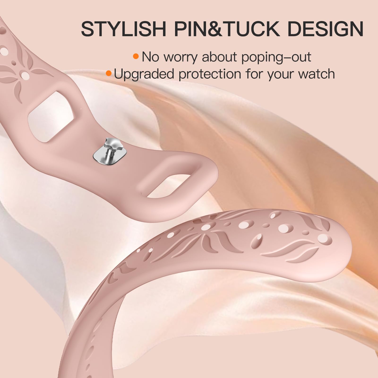 Maledan Bands Compatible For Fitbit Versa 3/Sense 2 Bands Women Men, Narrow Lace Strap Breathable Thin Wrist Band Replacement Fo