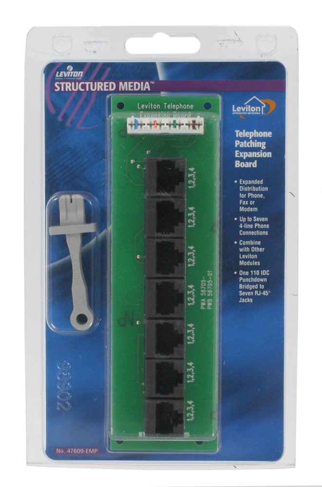 Leviton 47609-EMP Telephone Patching Expansion Board, White