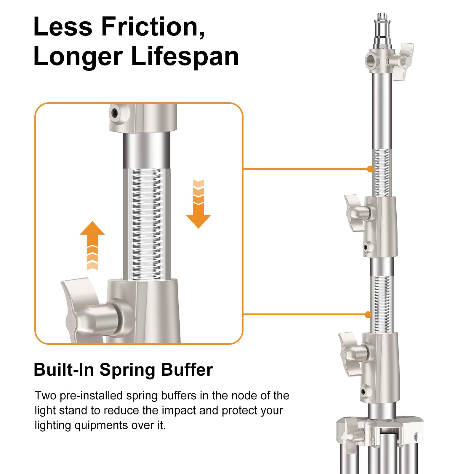 Anautin 9.2 Ft Stainless Steel Light Stand Photography, 2 Pack Heavy Duty Photography Tripod Stand With 1/4    To 3/8    Screw A