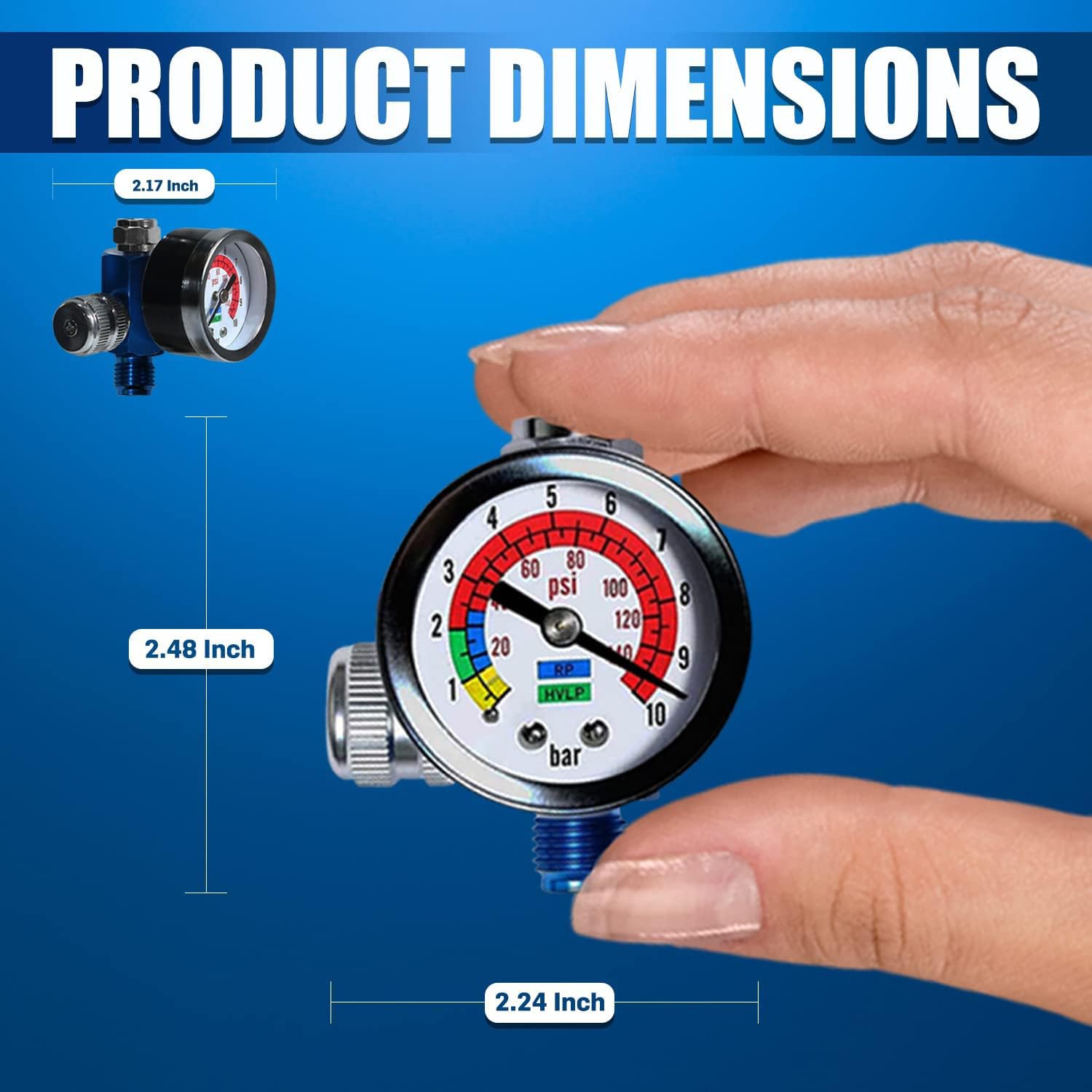 Le Lematec Air Compressor Regulator Valve With Pressure Gauge, For Precise Control In Air/Pneumatic Tool Applications, Spray Pai