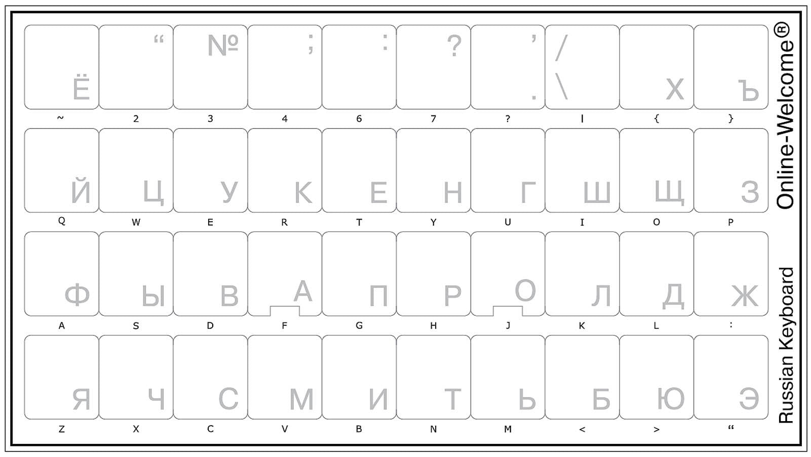 Online Welcome Russian With White Lettering Keyboard Stickers Transparent For Computers Laptops Desktop Keyboards