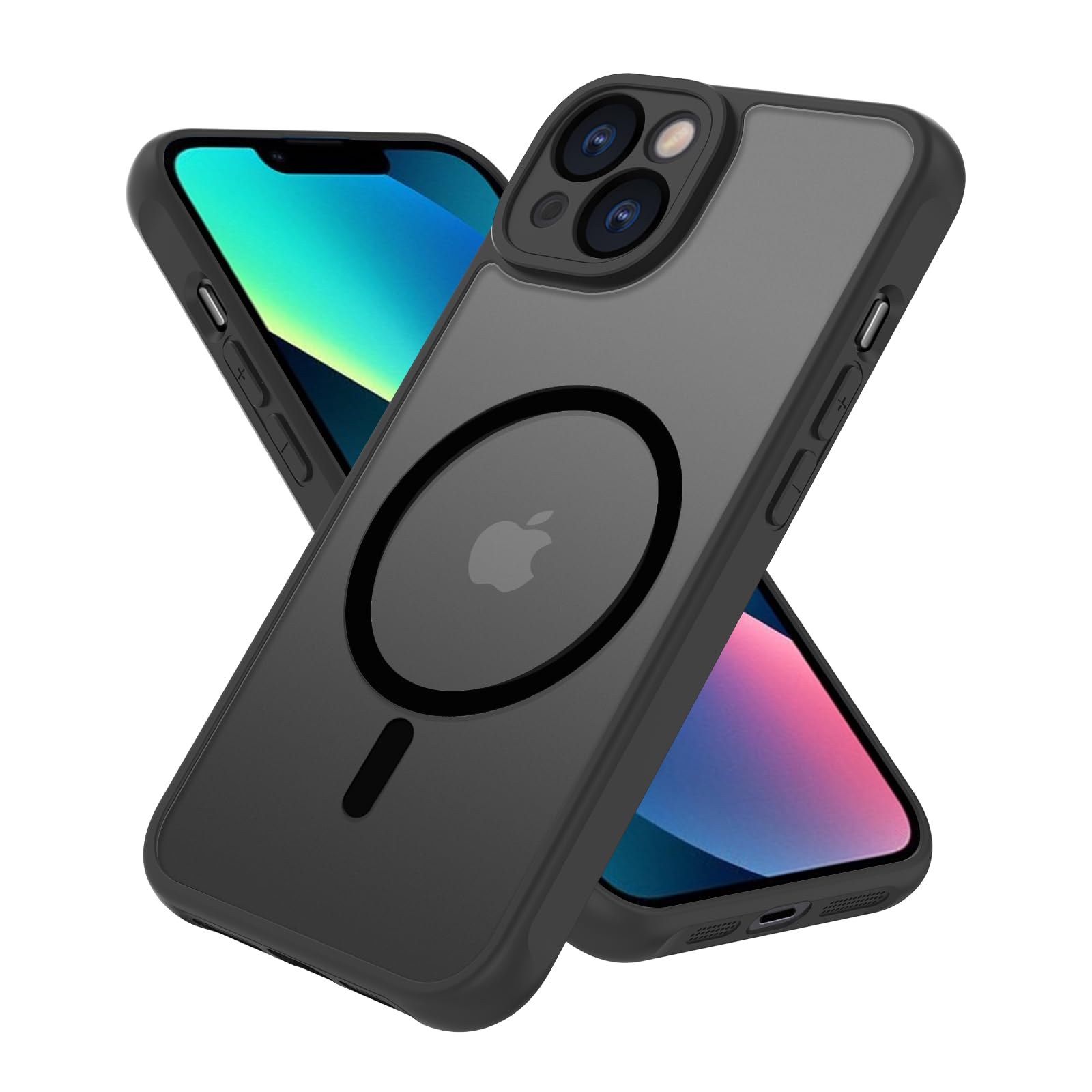 Pinlisheng Magnetic For Iphone 13 Case,Compatible With Magsafe,Military Grade Drop Tested, Shockproof Matte Translucent Hard Bac