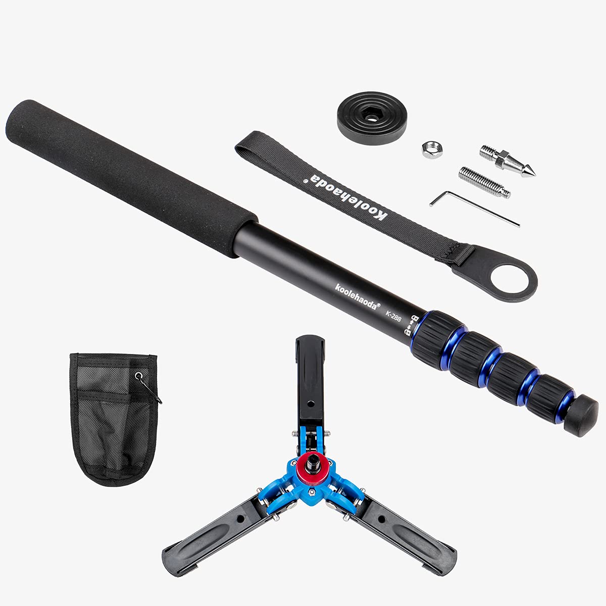 Koolehaoda Professional 65 Inch Camera Aluminium Monopod With Folding Three Feet Support Stand