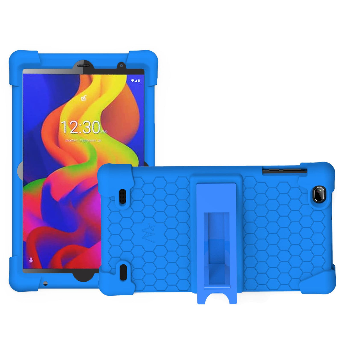 Transwon Silicone Kids Case For Nuu Tab 8 Android Tablet Cover Model T0802L And T0801L/ Foxxd Foxx T8 Tablet Case   Blue