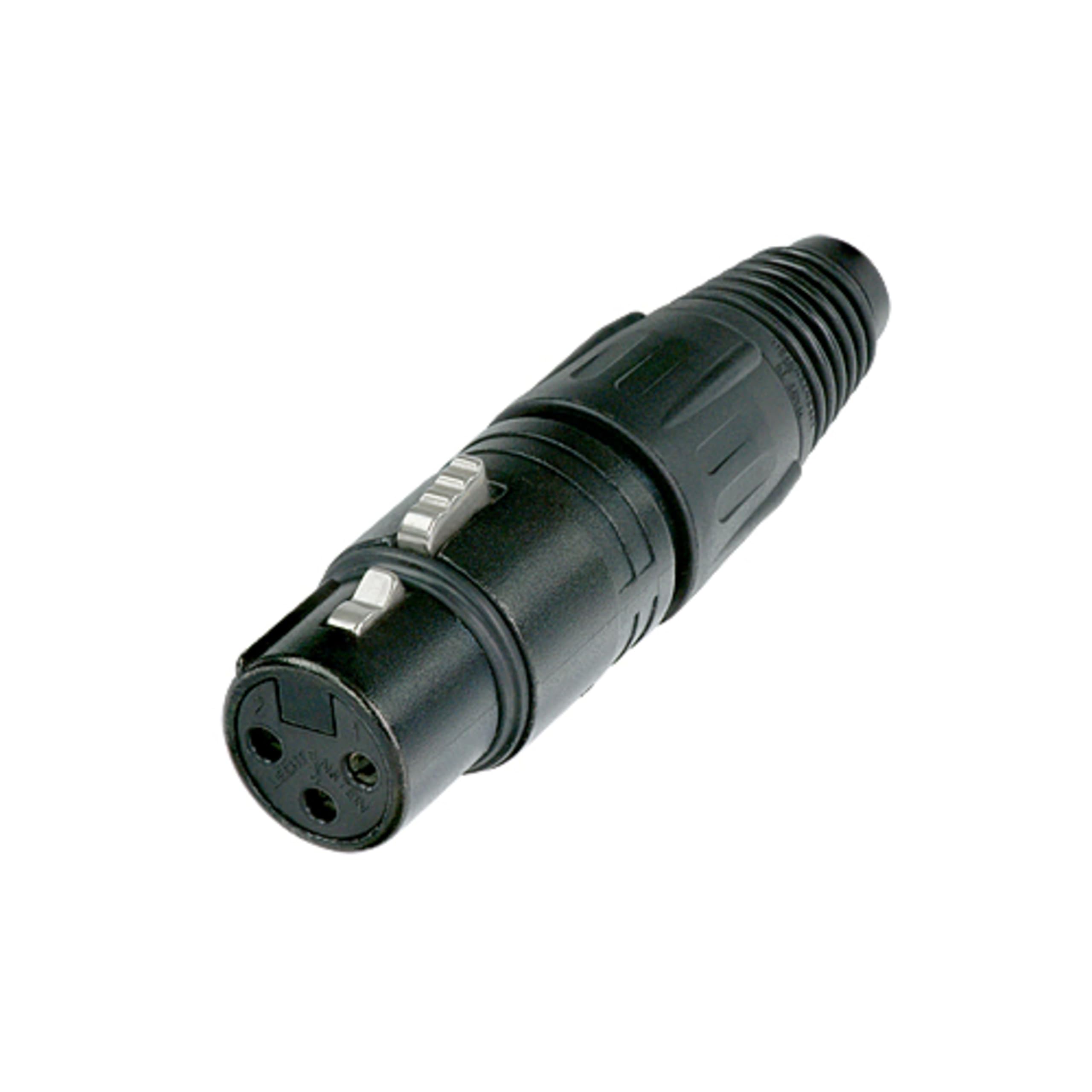 Neutrik NC3FX-B 3-Pin F Cable MT XLR, Black with Gold Contacts