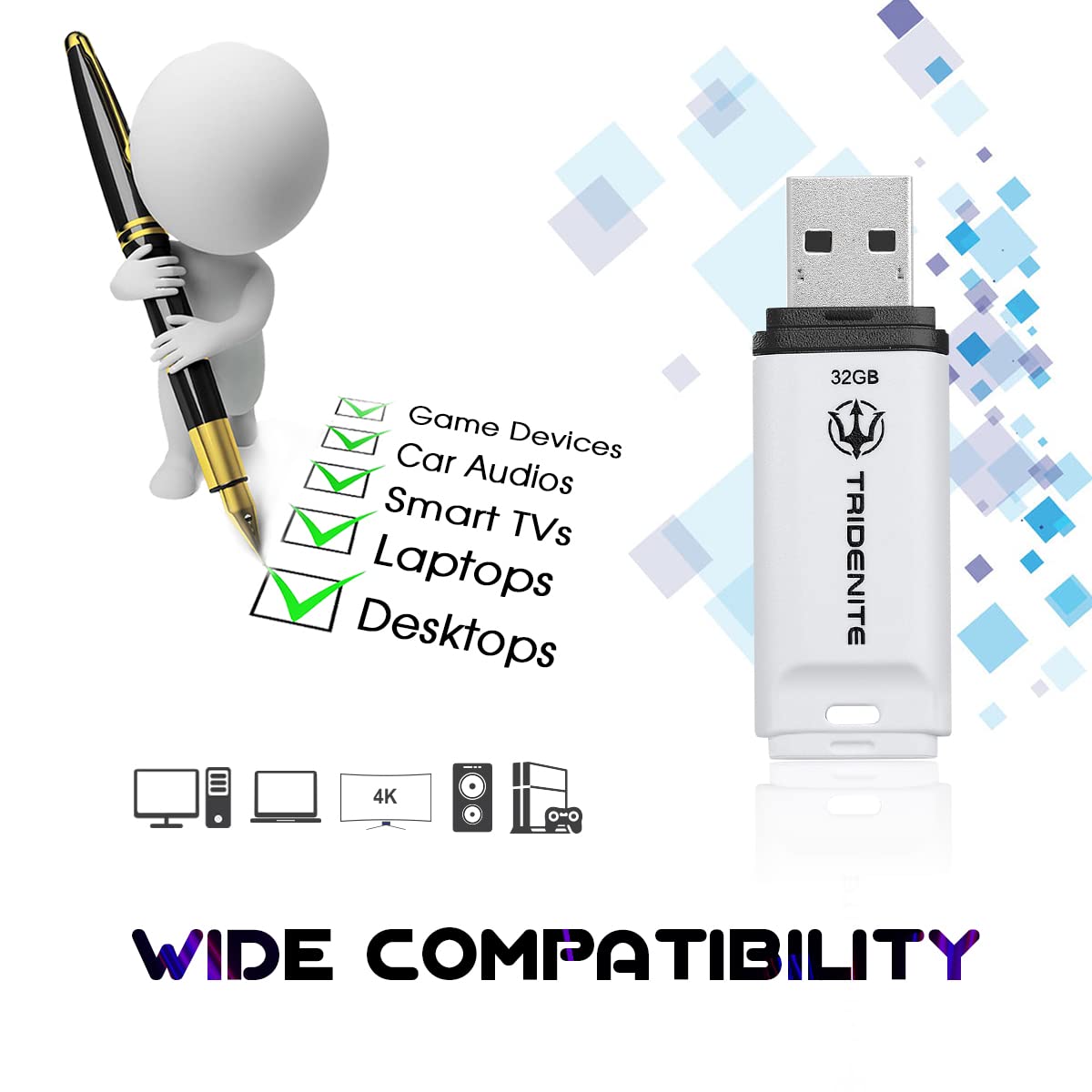 Tridenite Usb Drive 3 Pack 32Gb Usb 2.0 3X Standard White Flash Drives