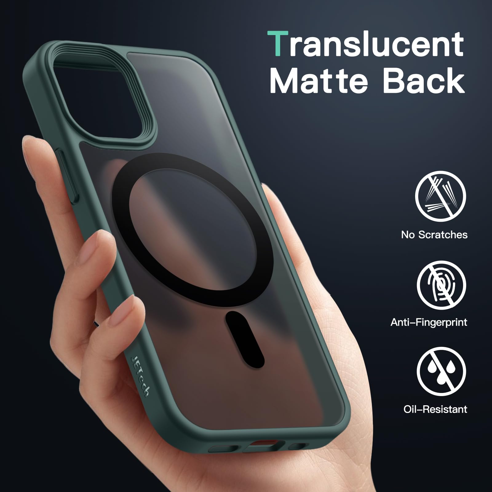 Jetech Magnetic Case For Iphone 12 Mini 5.4 Inch Compatible With Magsafe, Translucent Matte Back Slim Shockproof Phone Cover (Da