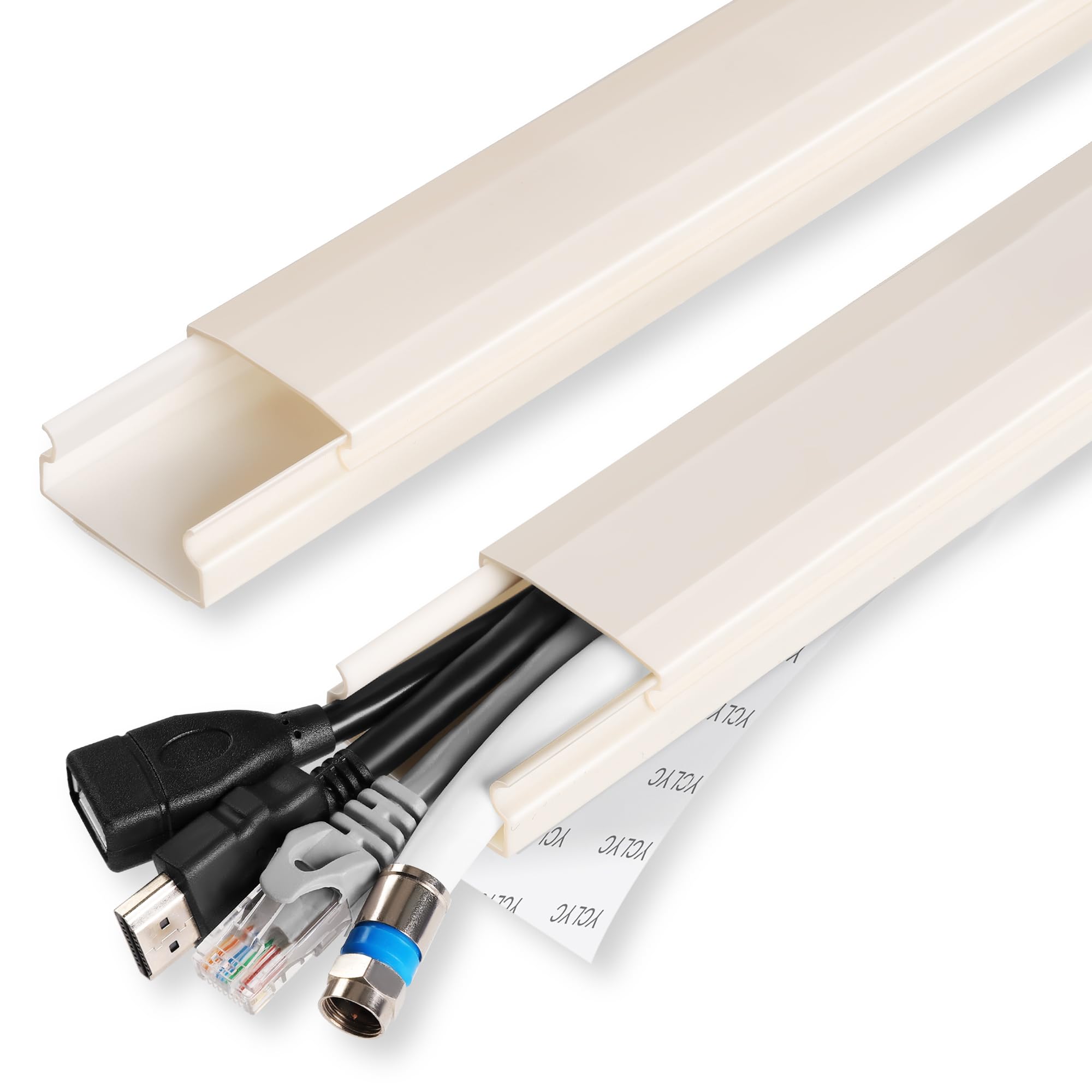 Tv Cable Hider   62.8In Pvc Cord Hider Cable Management Wall, Paintable Cable Concealer For Wall Mounted Tv, Cable Raceway Beige