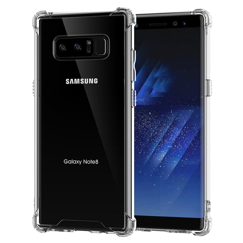 Kiomy Galaxy Note 8 Case Crystal Clear Shockproof Bumper Protective Cell Phone Case For Samsung Galaxy Note 8 Transparent Back C