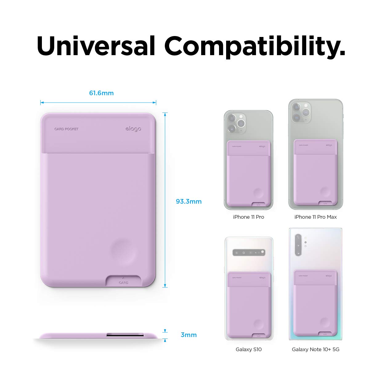 Elago Phone Card Holder - Secure Wallet, Ultra Slim For Back Of Phone, 3M Adhesive Id Iphone, Galaxy And Most Smartphones [Laven