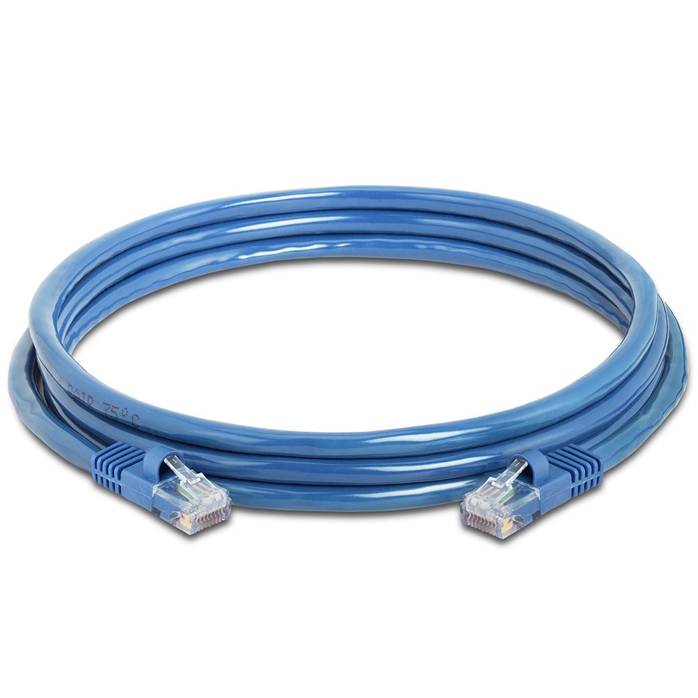 Cmple Cat5E Network Ethernet Cable   Computer Lan Cable 1Gbps   350 Mhz, Gold Plated Rj45 Connectors   7 Feet Blue