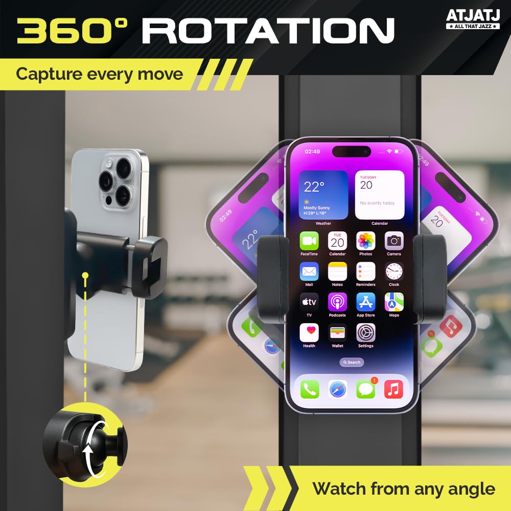 360 Rotatable Magnetic Phone Holder For Gym, Workout Phone Magnet Mount, Portable Gym Accessories Attach To Metal Surface, Unive