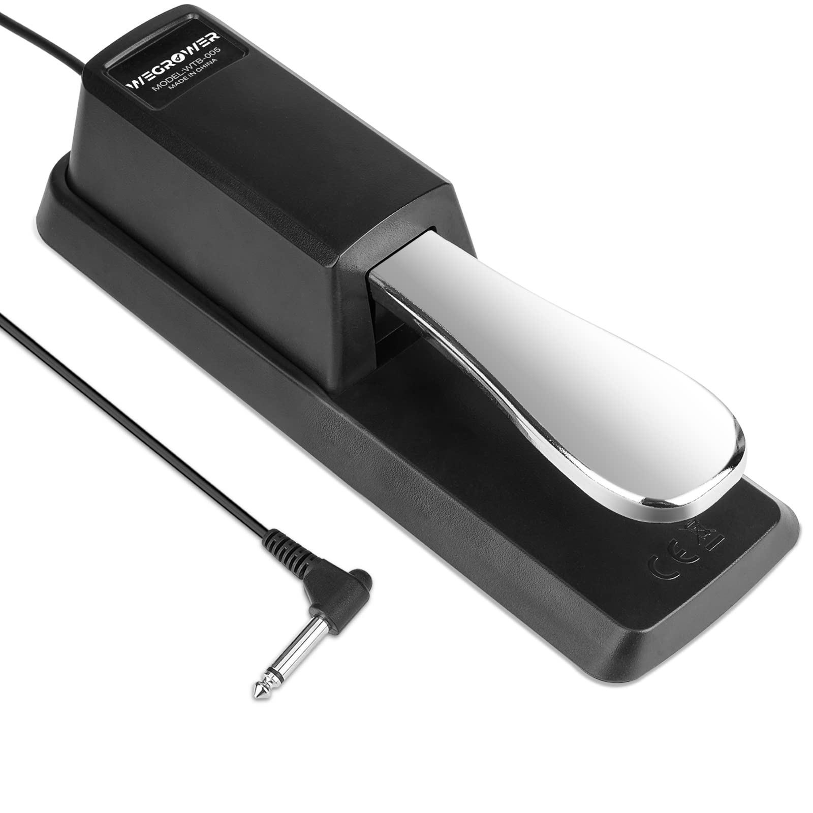 Sustain Pedal Universal With Polarity Switch By Wegrower For Keyboards, Digital Piano, Midi And Synthesizer