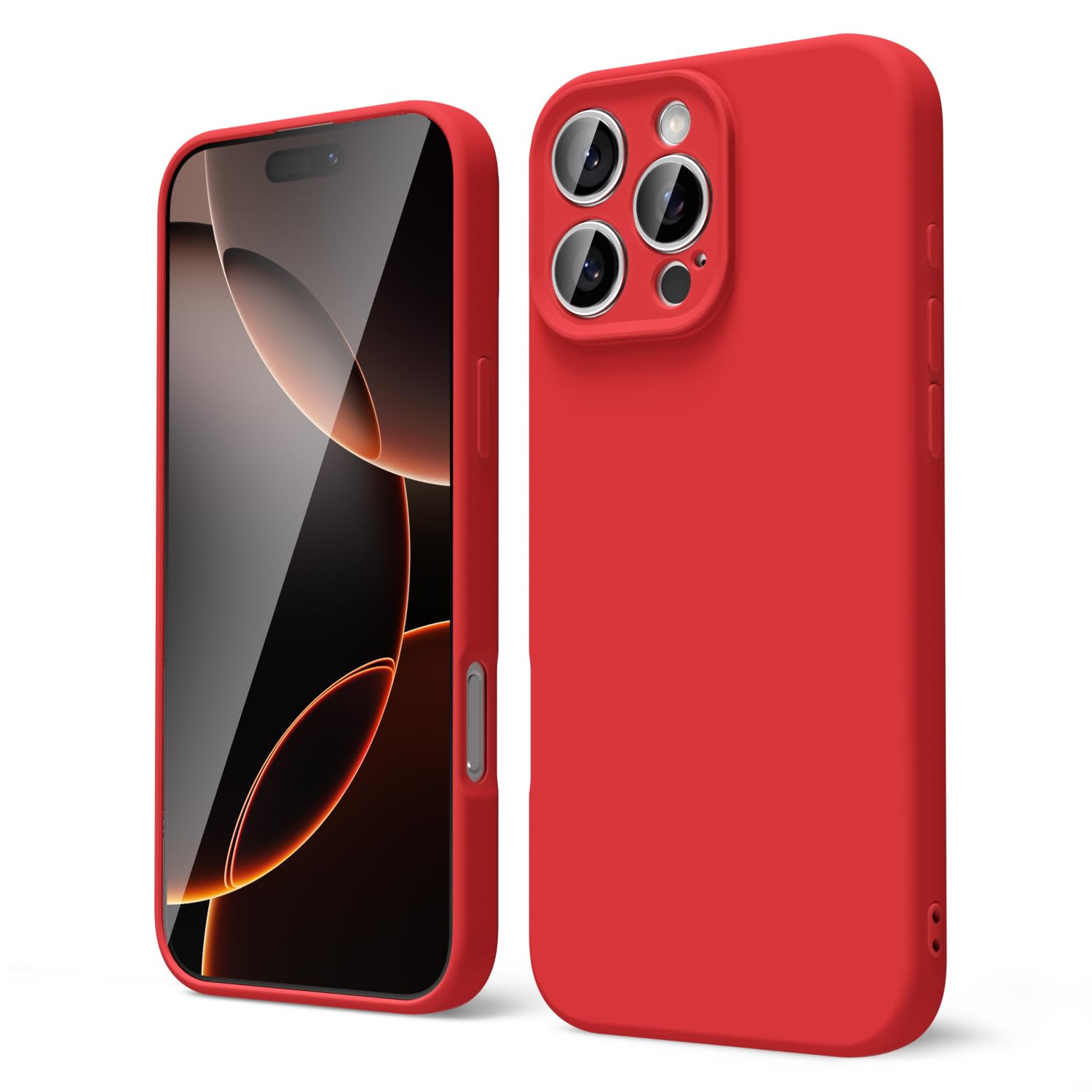 Oakxco For Iphone 16 Pro Phone Case Liquid Silicone, Thin Slim Soft Rubber Gel Tpu Plain Protective Simple Cover For Women Girl