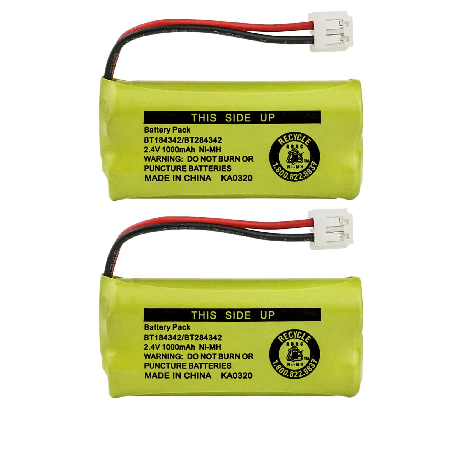 Kastar 2 Pack Bt184342 / Bt284342 Battery Replacement For At&T Bt6010 Bt 6010 Bt8000 Bt 8000 Bt8001 Bt 8001 Bt8300 Bt 8300 Bt184