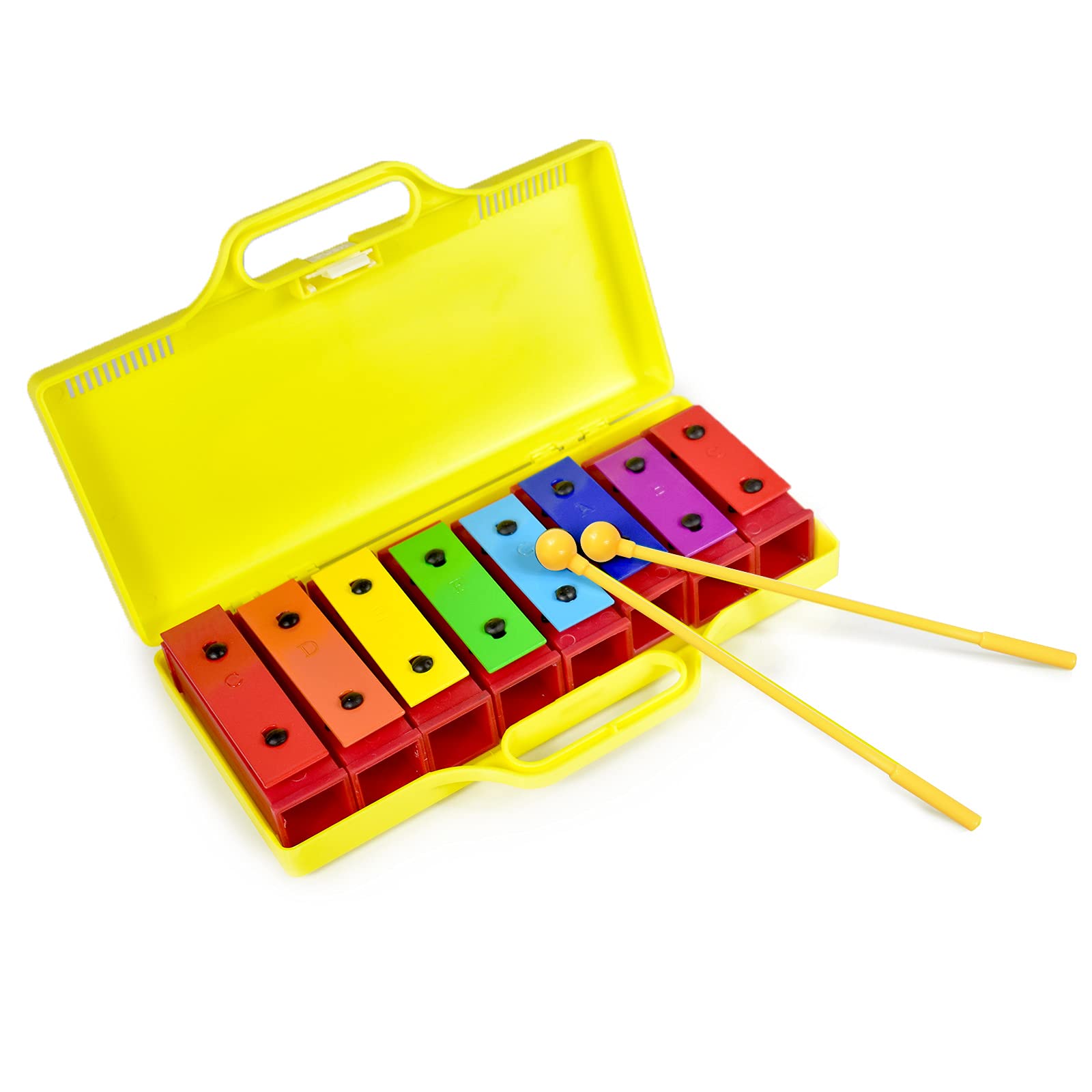 Ennbom 8 Notes Chromatic Xylophone Glockenspiel Resonator Bells With Yellow Case