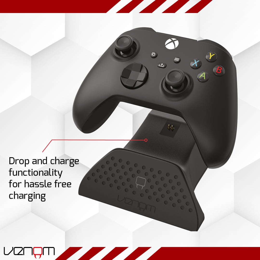Venom Charging Dock With Rechargeable Battery Pack   Black (Xbox Series X & S/Xbox One)
