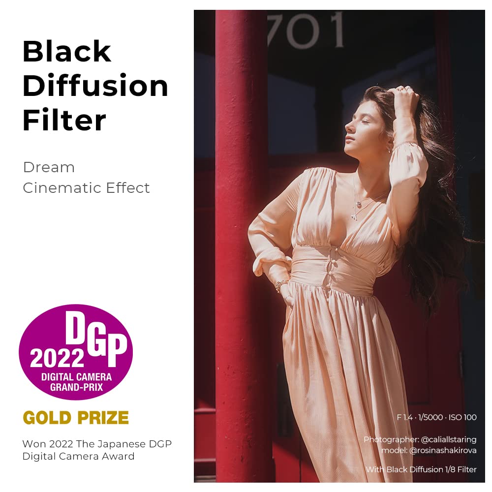 K&F Concept 82Mm Diffusion 1/8 Black Multi Coated Waterproof Scratch Resistant Lens Filter For Vlog/Portrait Photography