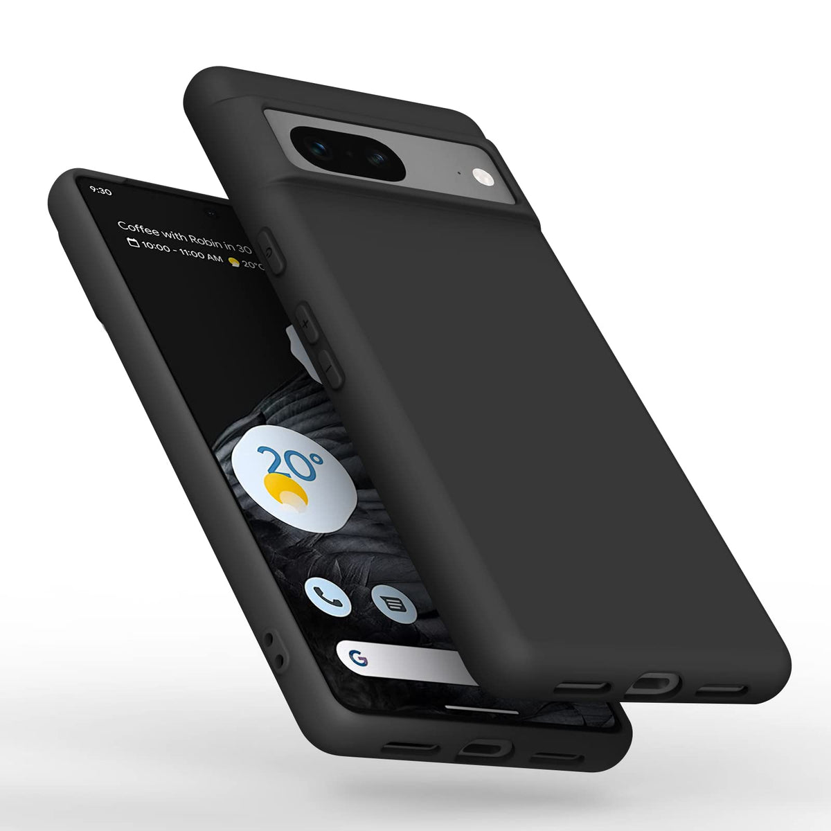 Amzpas Silicone Phone Case Compatible With Google Pixel 7, Soft Protective Smart Phone Case For Women Men, Durable Anti Scratch