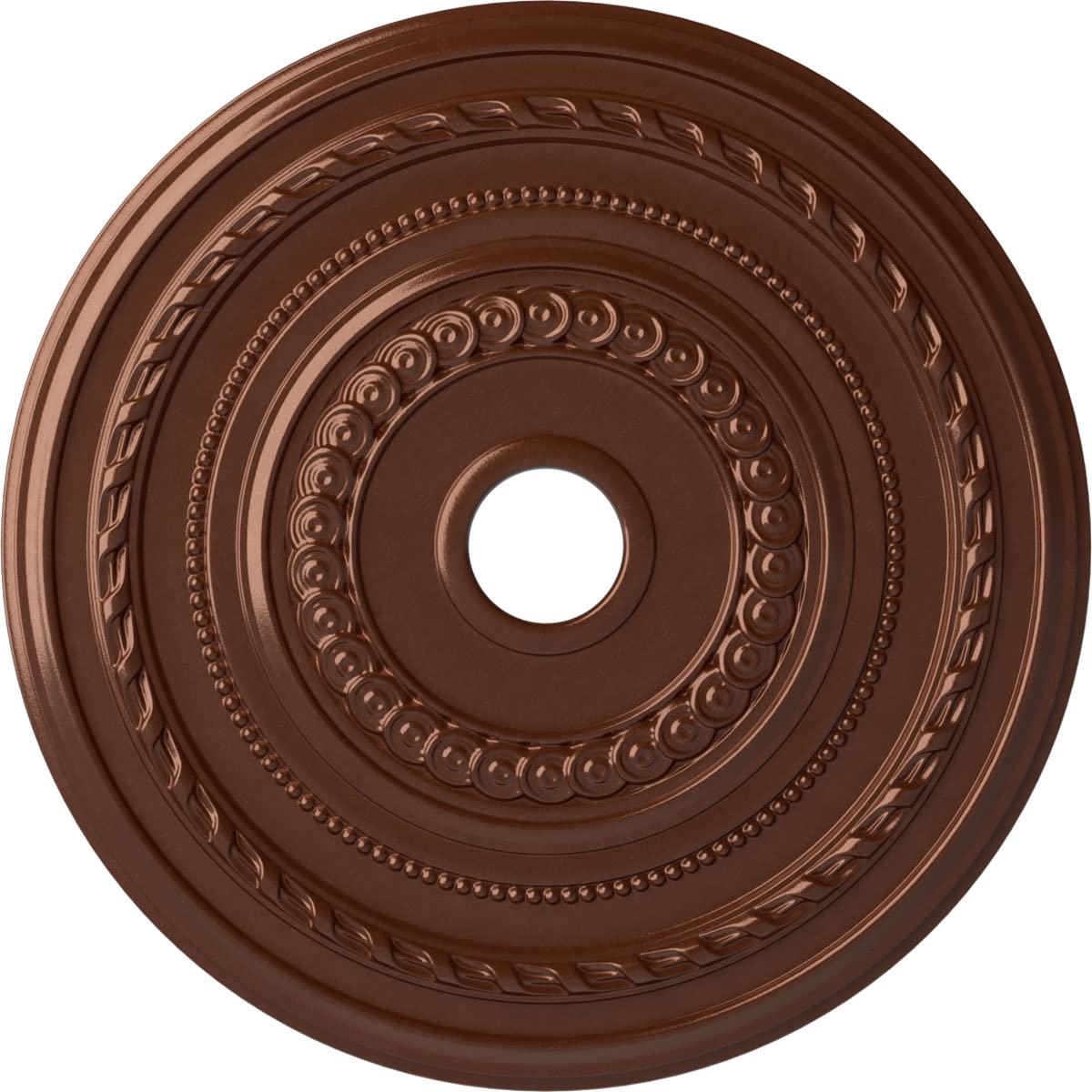 Ekena Millwork Cm25Cocps Cole Ceiling Medallion, 25 3/8''Od X 3 3/8''Id X 1 3/8''P, Hand Painted Copper Penny