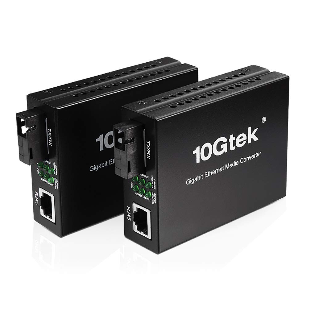 Bidi Gigabit Single Mode Sc Media Converter, 10/100/1000M Fiber To Ethernet Converter, 1000Base Fx Single Sc To 10/100/1000Base 