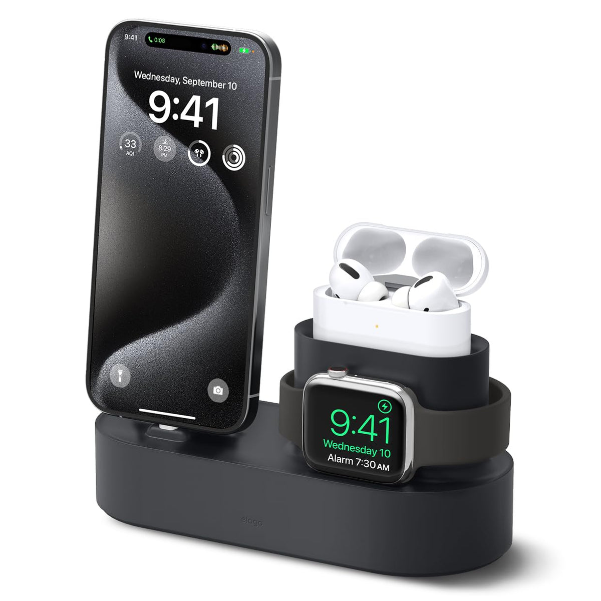 Elago 3 In 1 Charging Station Compatible With Apple Products, Apple Watch Series 10/9/8/7/6/5/4/3/2/1/Se, Apple Airpods Pro 2/1,