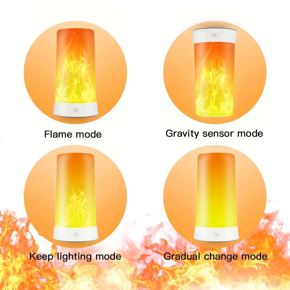 Led Flame Lights With Remote Timer, Pdgrow Flame Lamp 4 Modes Usb Rechargeable Fire Lights Indoor Campfire Outdoor Decorative La